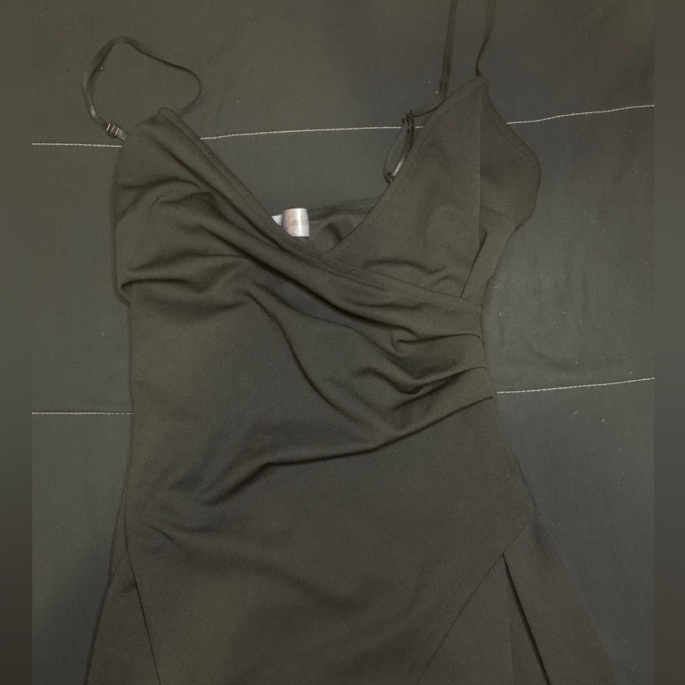 Long black strap dress